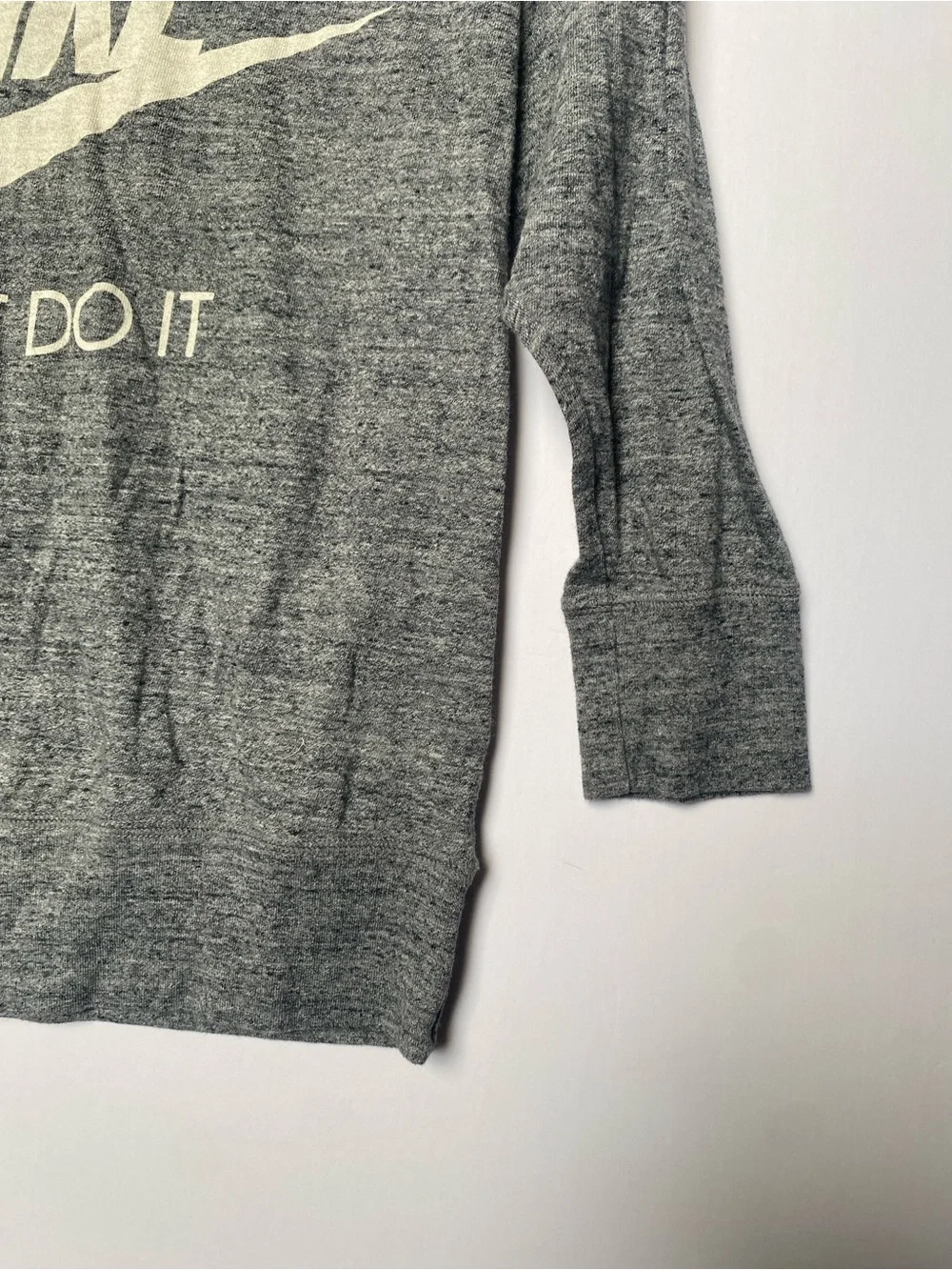 Nike Gray Heather Crewneck with White Swoosh XS